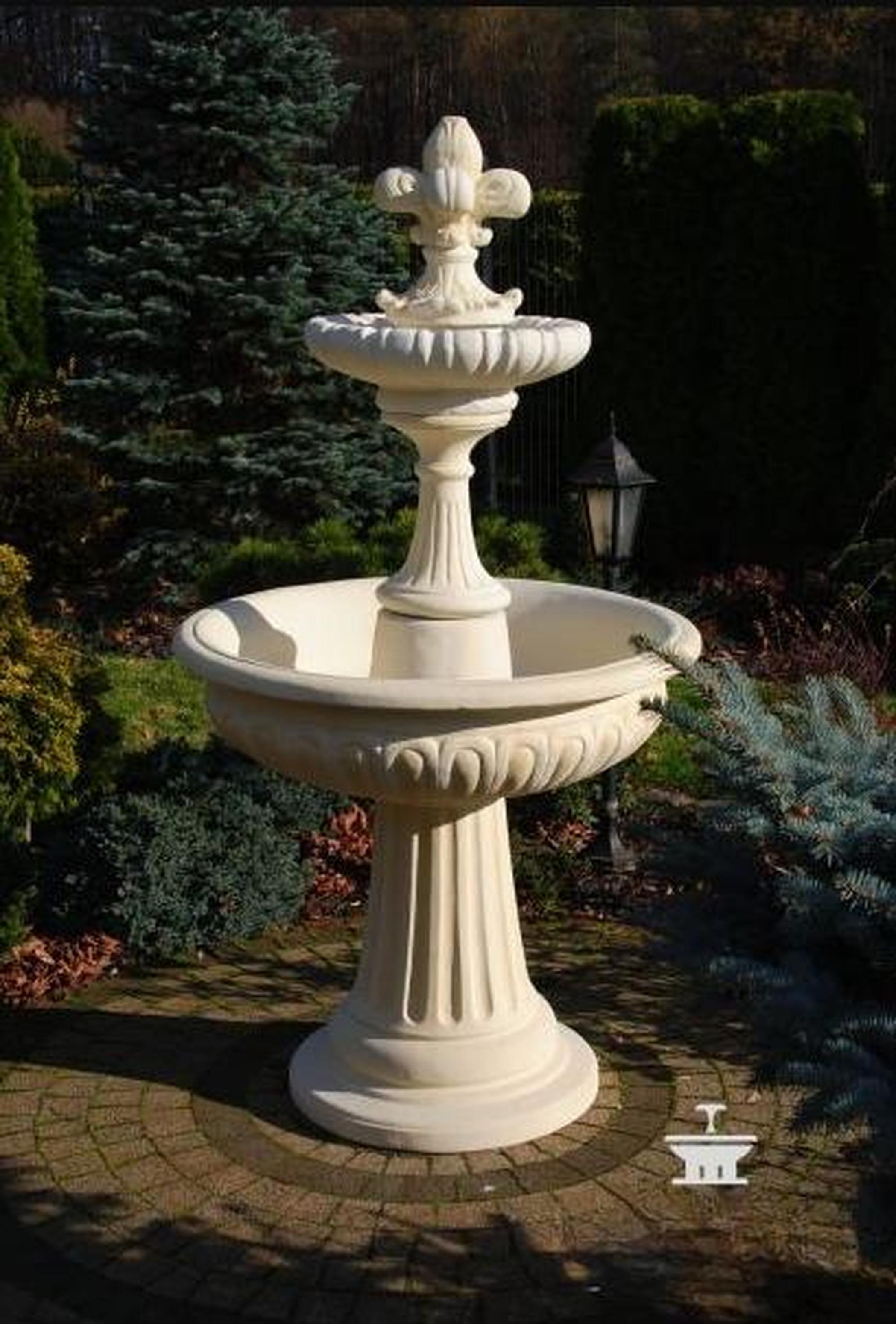 Springbrunnen Garten Teich Brunnen 173cm Steinbrunnen Gartenbrunnen Fontaine Neu