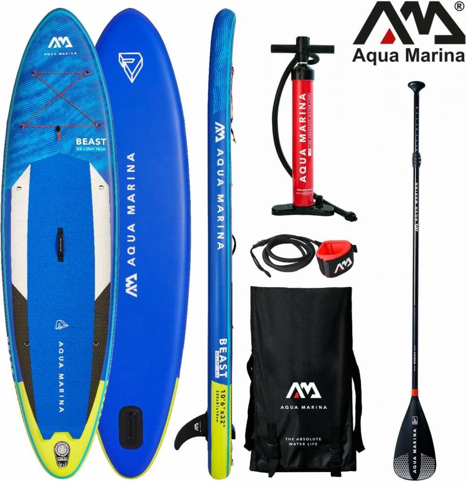Aqua Marina Beast, Paddleboard (SUP), Plochý, V-konkáva, Modrá, 140 kg, 300 L