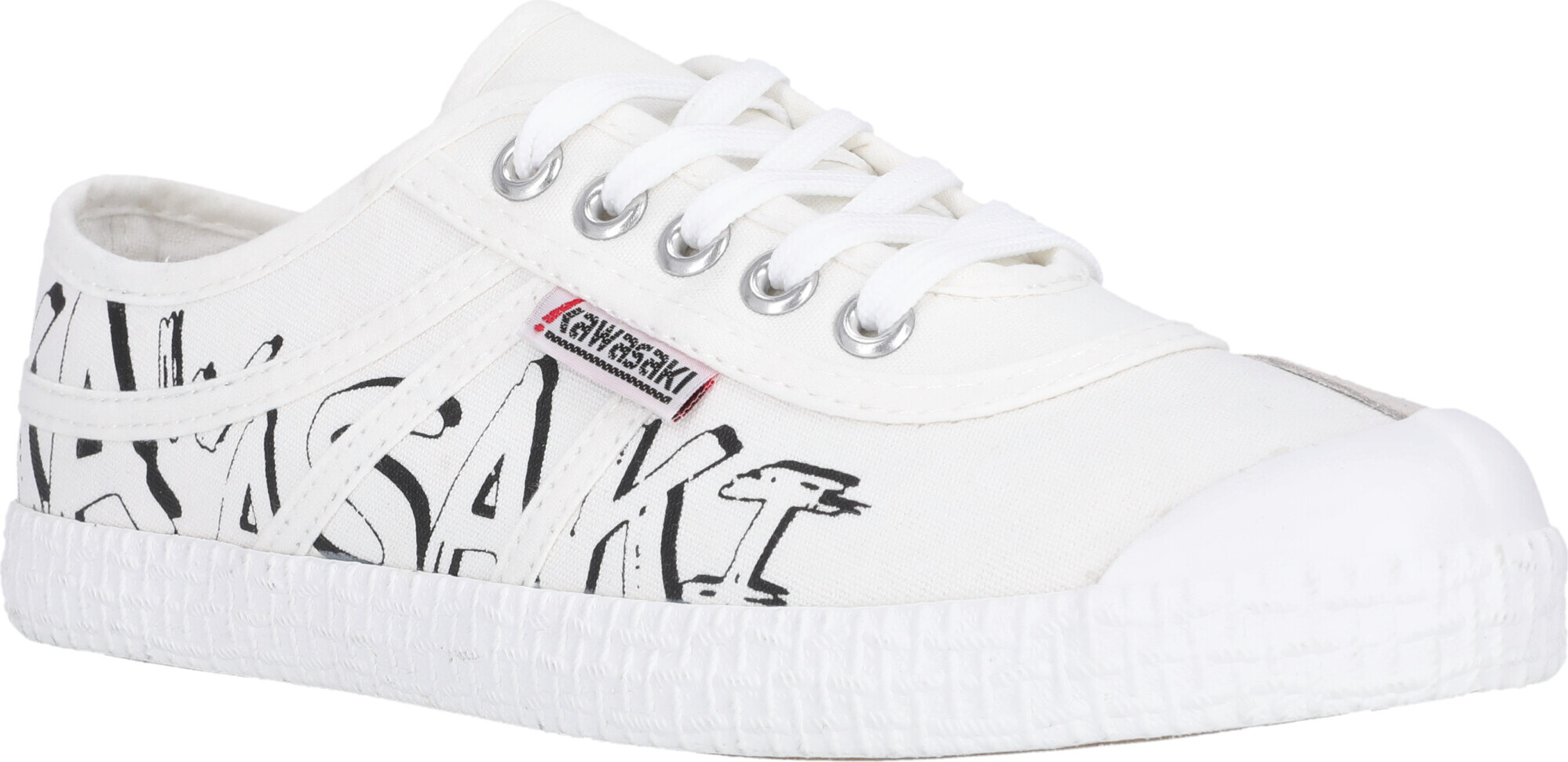 Kawasaki Canvas sneakers Graffiti mit coolem Graffiti-Print 1002 White 45