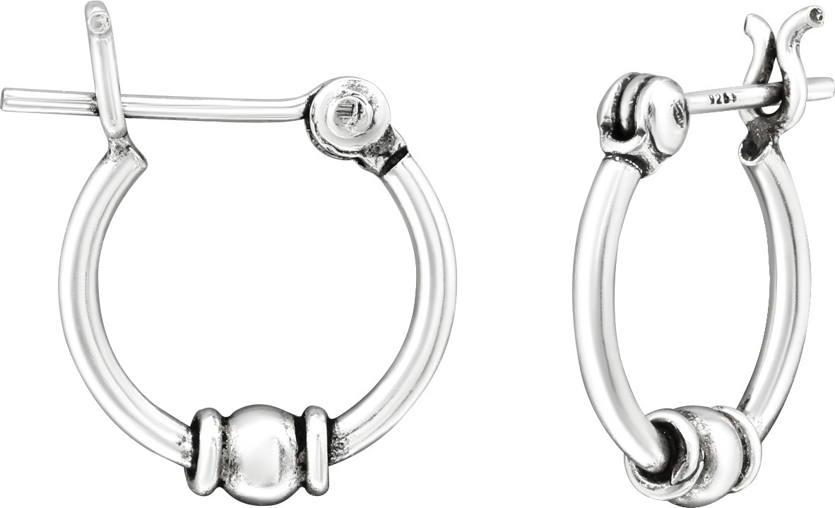 Bali Creolen Ohrringe 925 Sterling Silber 12 Mm-1831