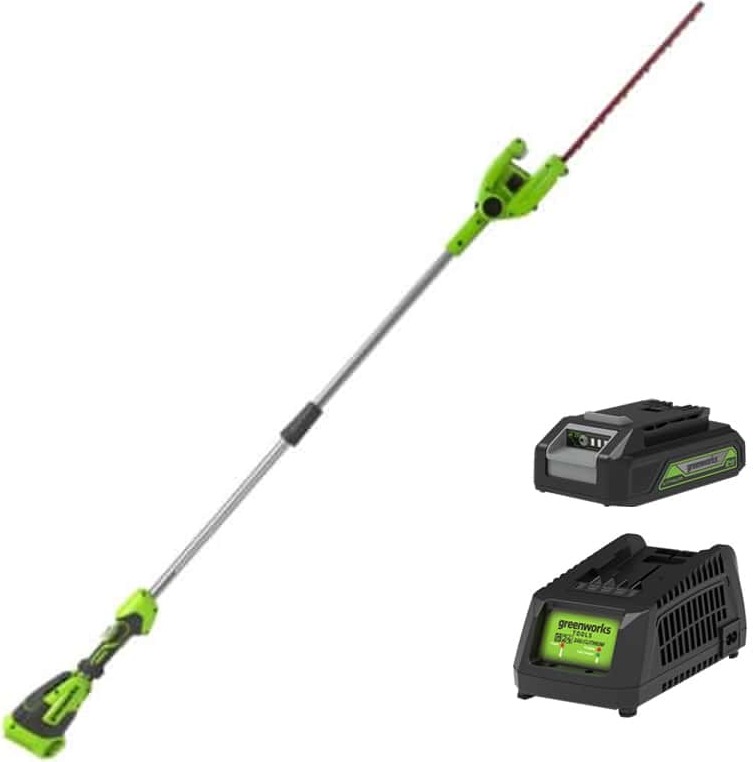 Heckenschere 51 cm GREENWORKS 40V - Am Mast - 1 Batterie 2,0 Ah - 1 Ladegerät - G40PHAK2 2300407UA