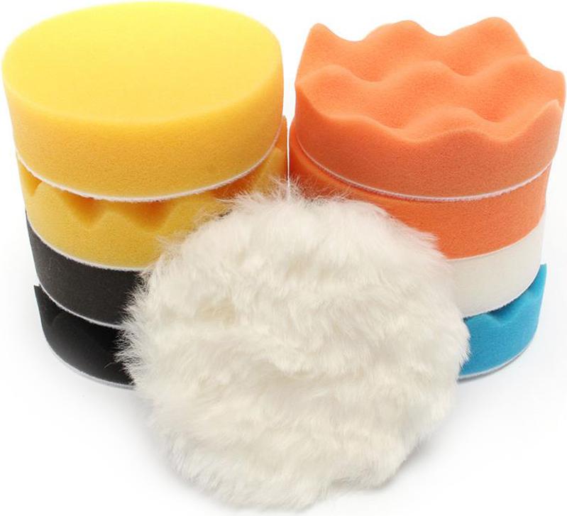 Cocosity 11Pcs 7" Schwamm Polieren Polieren Wachsen Pad Kit für Auto-Polierer-Puffer mit Bohrer-Adapter