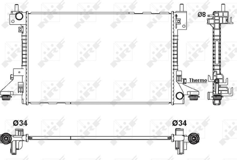 NRF 53160 Kühler Wasserkühler Motorkühler für OPEL Ampera (R12) für CHEVROLET Volt I für VAUXHALL Ampera (R12)