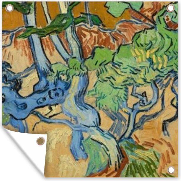 MuchoWow® 50x50 cm Outdoor-Poster Gartendeko Sichtschutz Garten Poster für den Garten Baumwurzeln - Vincent van Gogh 133|331415103