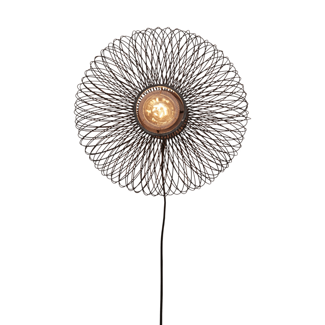 GOOD&MOJO - Wandlampe Cango - Bambus Schwarz - Ø40cm CANGO/W/4020/B