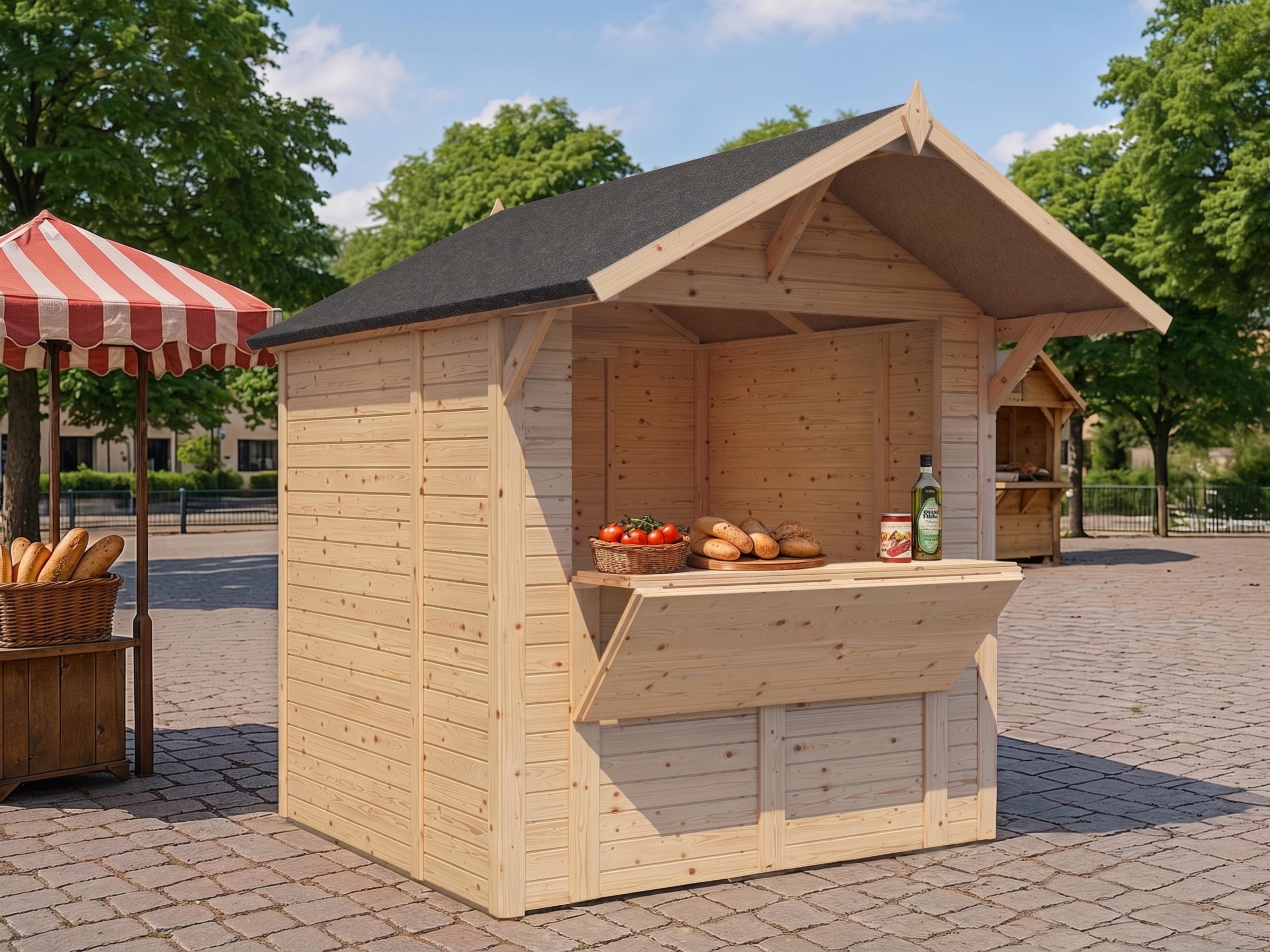 Marktstand - Verkaufsstand Niko 1 14 mm naturbelassen