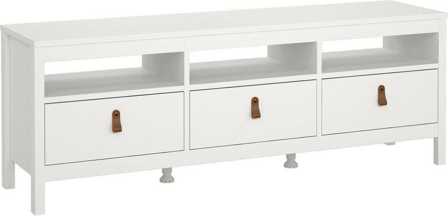 Dmora TV-Stand Liliane 151,4x38,4x54,1cm Weiß 4 Böden