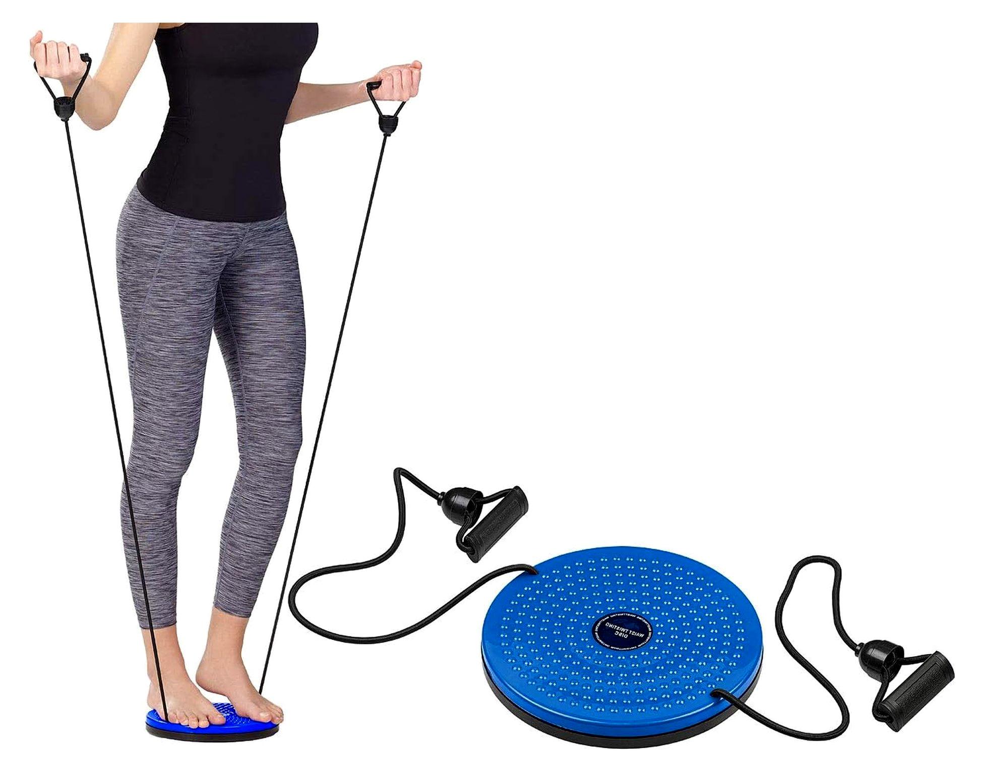 Markenlos Fitness Taillentwister: Twisting Disk mit Expander für Bauch, Taille und Arme, Ø 24,5 cm