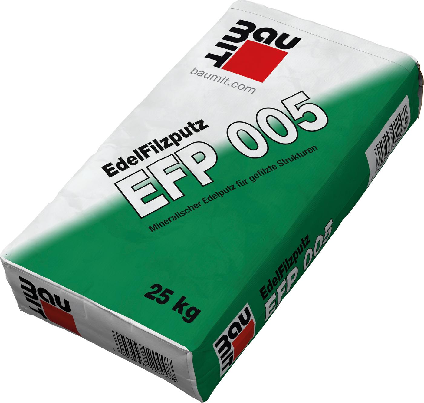 Baumit EdelFilzputz EFP 005 weiß 25kg Strukturkorn Kalkstein, Körnung 0-0,5mm 2570050