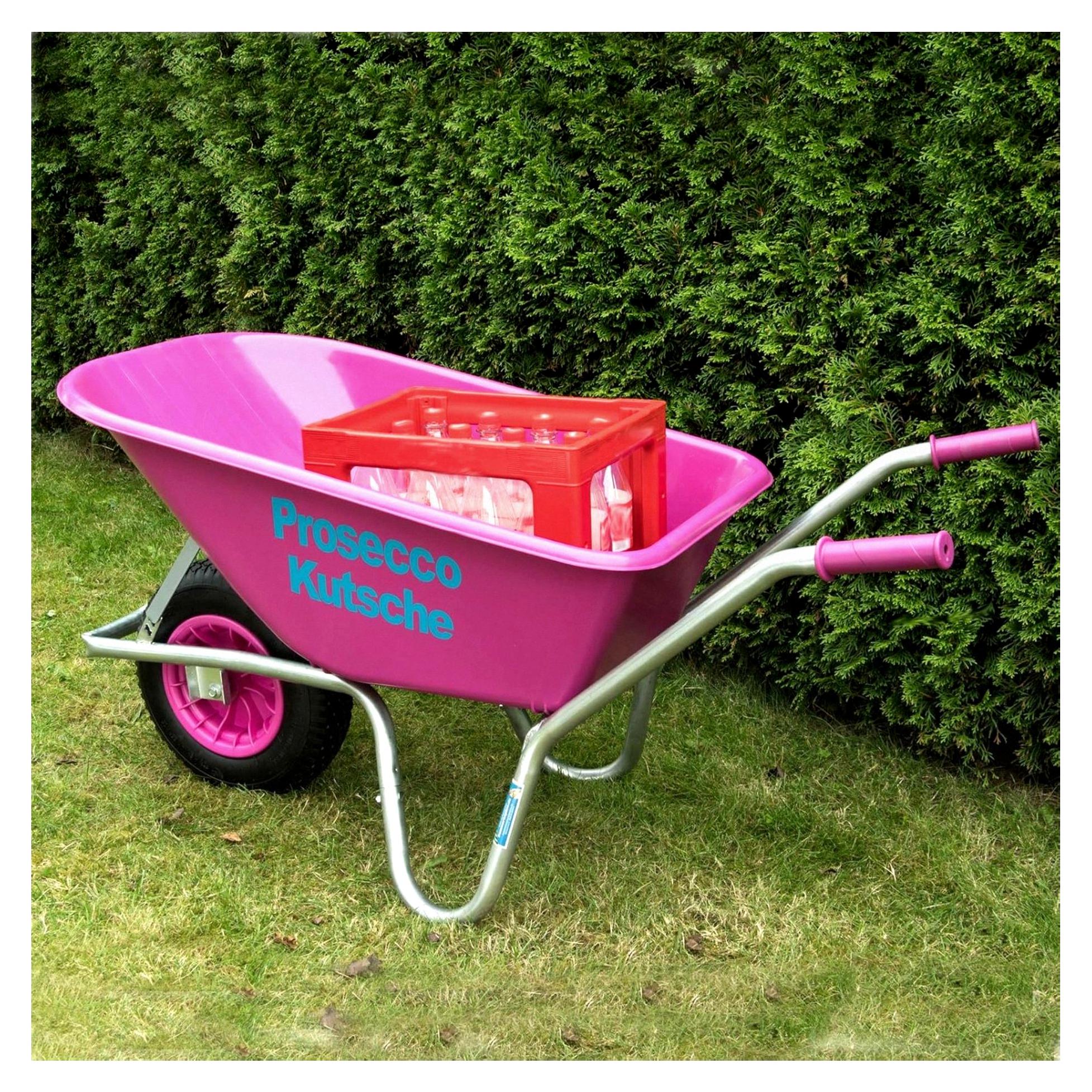 Markenlos Schubkarre Pink Proseccokutsche 100 l 250 kg Bau Karre Gartenschubkarre