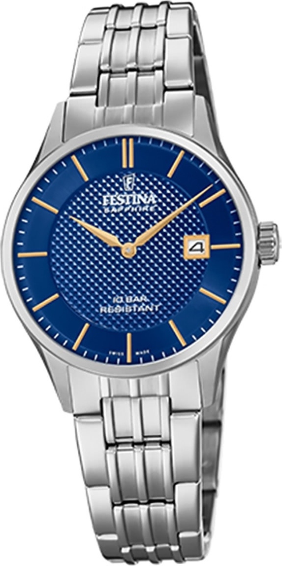 Dámske náramkové hodinky Festina F20006/3 z nehrdzavejúcej ocele strieborné Swiss Made D2UF20006/3