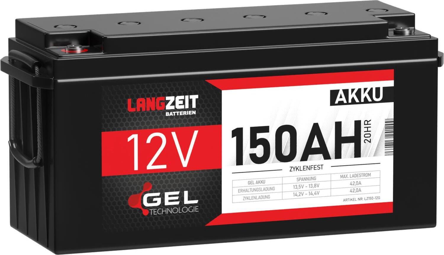 LANGZEIT Batterien Langzeit Gel Akku 150Ah 12V LZ150-12G8