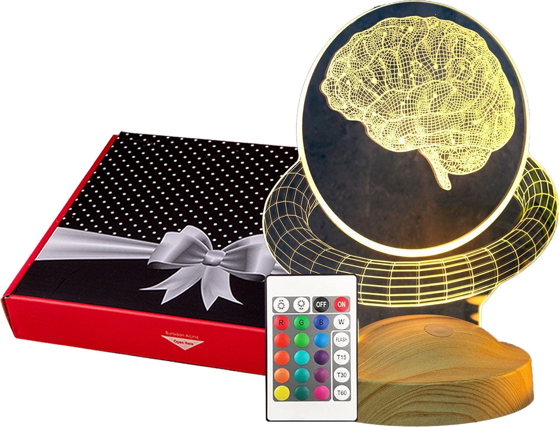 GESCHENKELAMPE LED Nachttischlampe Gehirn 3D Geschenk für Schulpsychologen / Gehirnchirurg / Neurologe GL_Gehirn