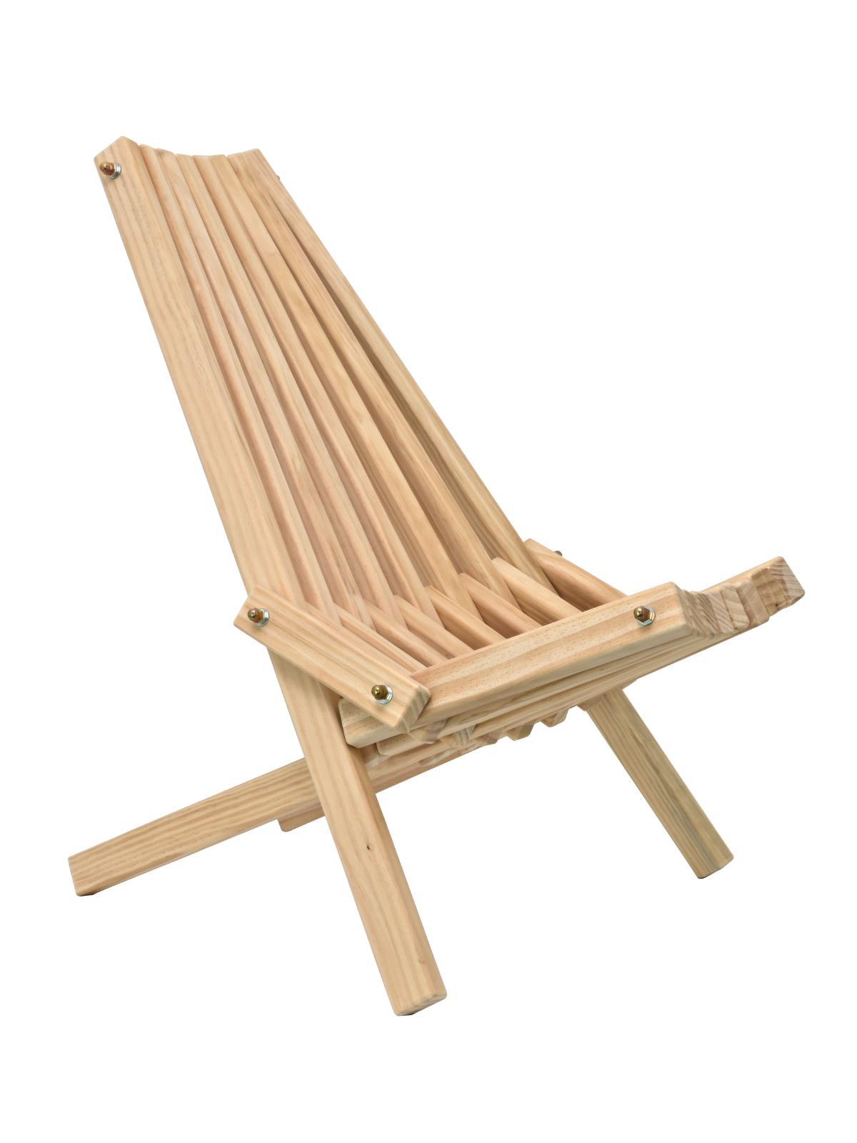 holz4home® Skandinavischer Liegestuhl aus massivem Kiefernholz Holzstuhl I Wellnessstuhl Stuhl für Garten, Terrasse oder Wellnessbereich H4H355