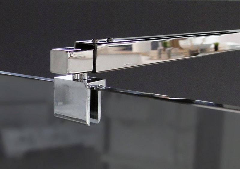 NEXTREND - GmbH Stabilisationsbügel Haltestange für Duschen - Stabilisator Teleskop - Edelstahl - Rund oder Eckig wählbar, Stabilisationsstange:eckig Stabilisator_Eckig