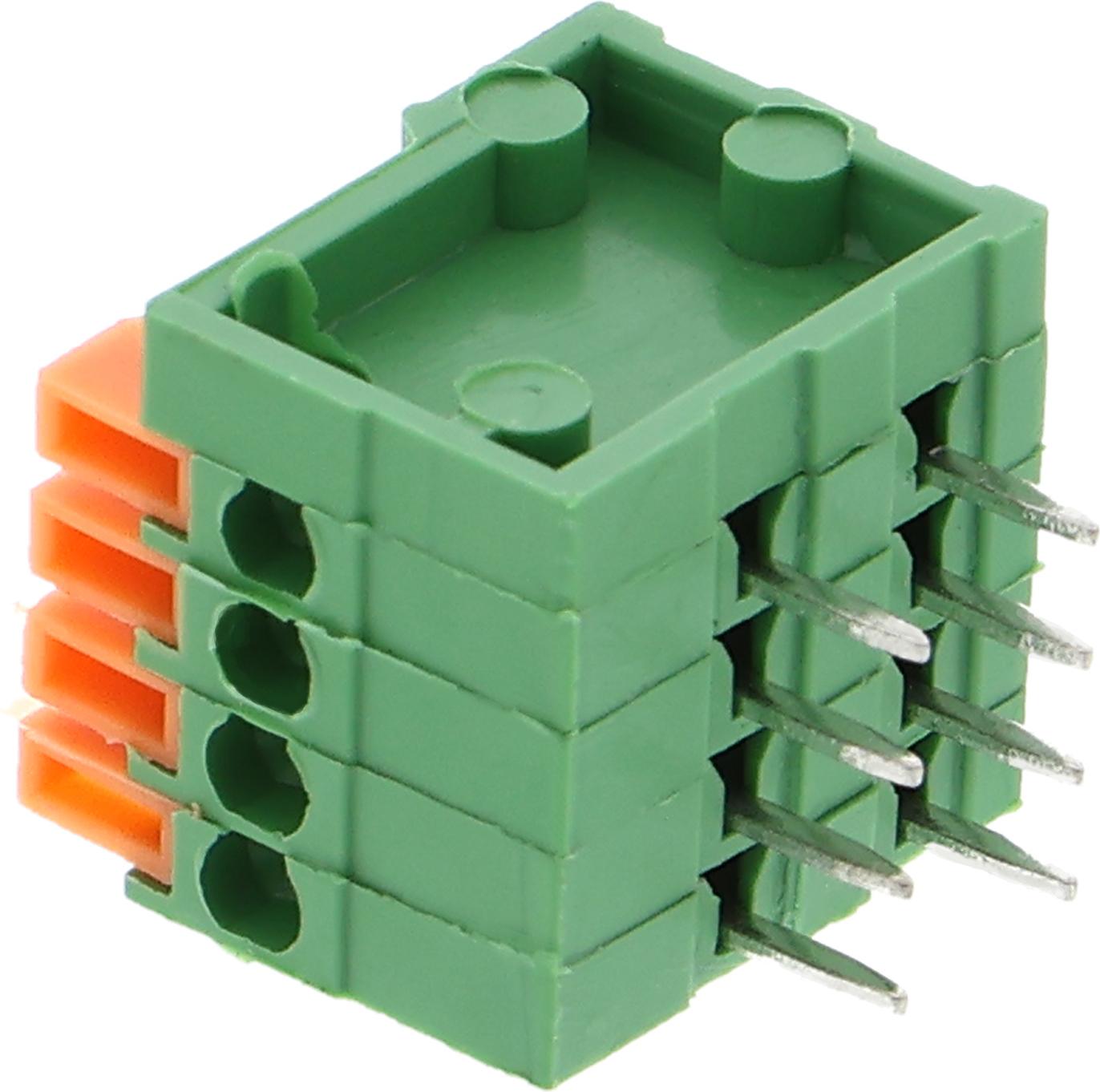 Funduino Federklemmenblock / Leiterplattenklemme / Printklemme / Anschlussklemme 2,54mm : 4 Kontakte Kontakte: 4 Kontakte