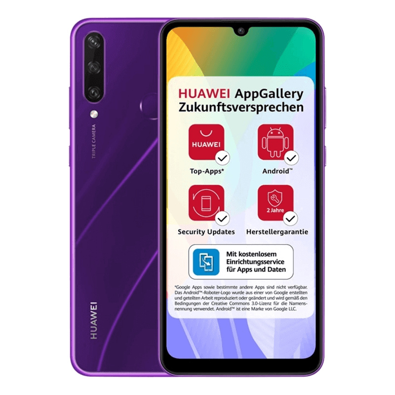 Huawei Y6p, 16 cm (6.3"), 3 GB, 64 GB, 13 MP, Android 10, Purpurová