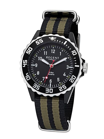 Regent Kinder Armbanduhr F-1384 Kunststoffgehäuse mit Nylonband