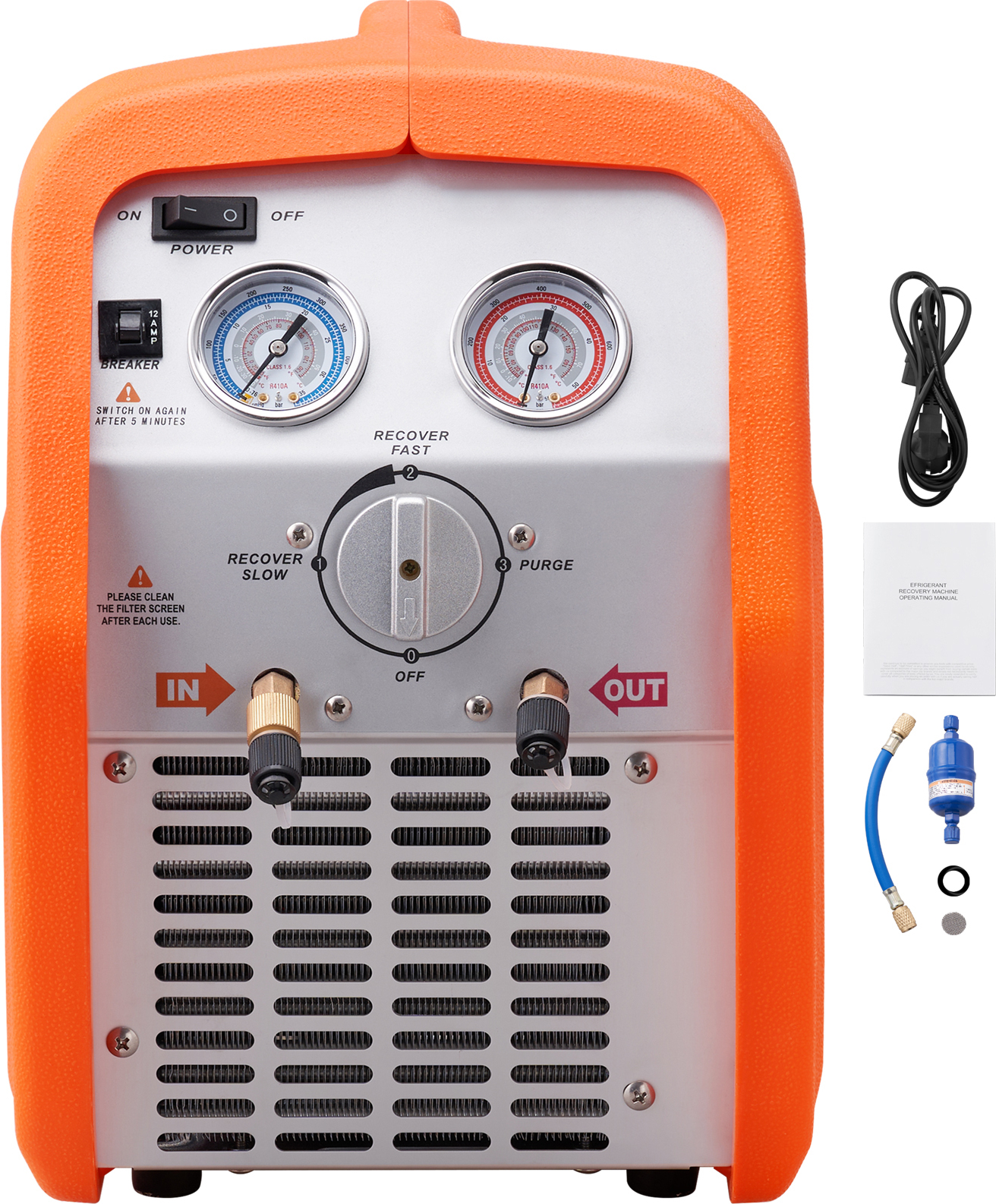 SucceBuy Prenosná jednotka na rekuperáciu chladiva s výkonom 3/4 hp, 220-240 V, 60 Hz, rekuperačná jednotka na striedavý prúd s ochranou proti vysokému tlaku, HVAC pre parné kvapalné chladivo, klimatizácia automobilov