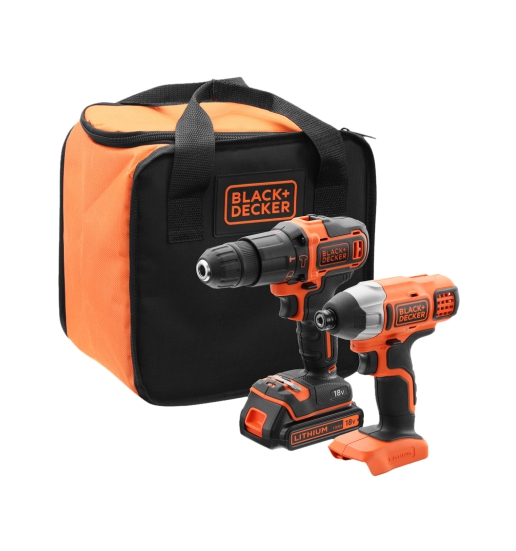 Sada Black+Decker 18V skrutkovač + 1X1,5Ah skrutkovač + taška