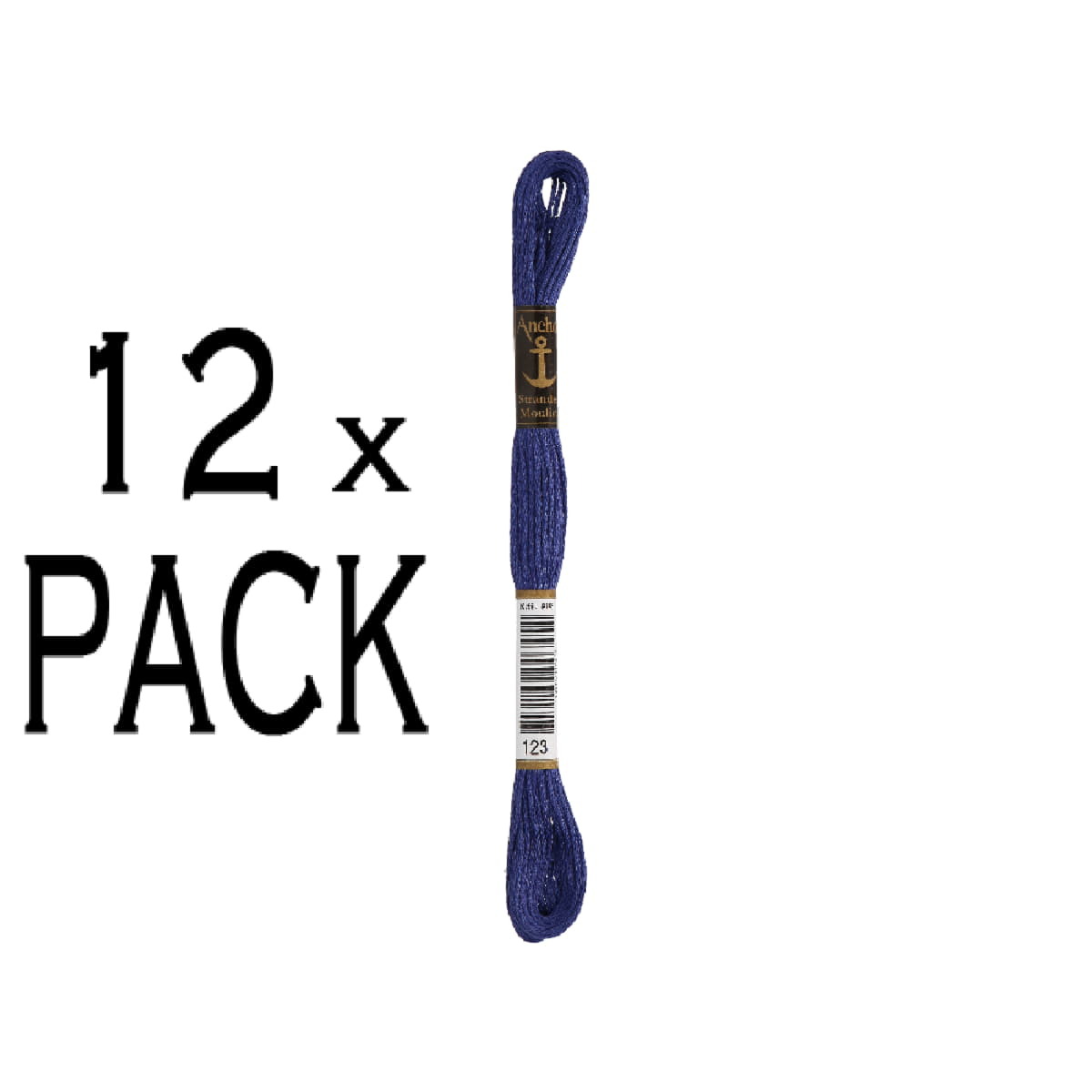 Anchor Books 12x Anchor Mouline Color 123 Stickgarn, 6-fädig, 8 m 4635000-00123
