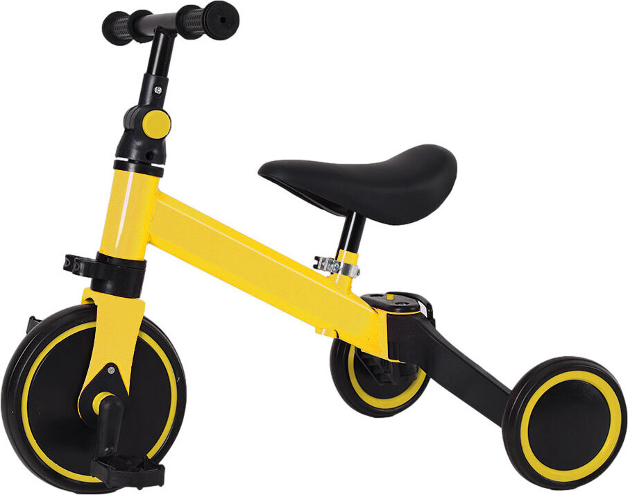 Supfine Laufrad Kinder 2 in 1 Wagen Schiebewagen abnehmbare Schubstange Gelb