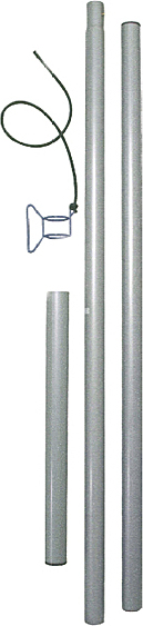 EDUPLAY 160011 Stahlmast-Set für Sonnensegel, 2-teilig, zerlegbar, Höhe 2,5 m, Ø 5 cm, Wandstärke 15 mm, silberfarben (1 Set, 2-teilig) Image