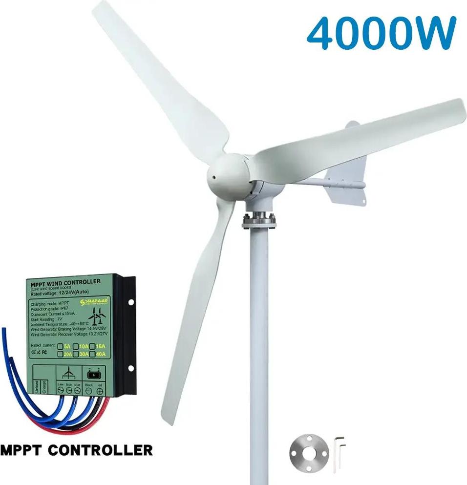 OEM Windturbinen-Generator, erneuerbare Energiequelle, geräuscharme Betriebsweise, Mit MPPT-Steuerung, 4000W, 12V 2441