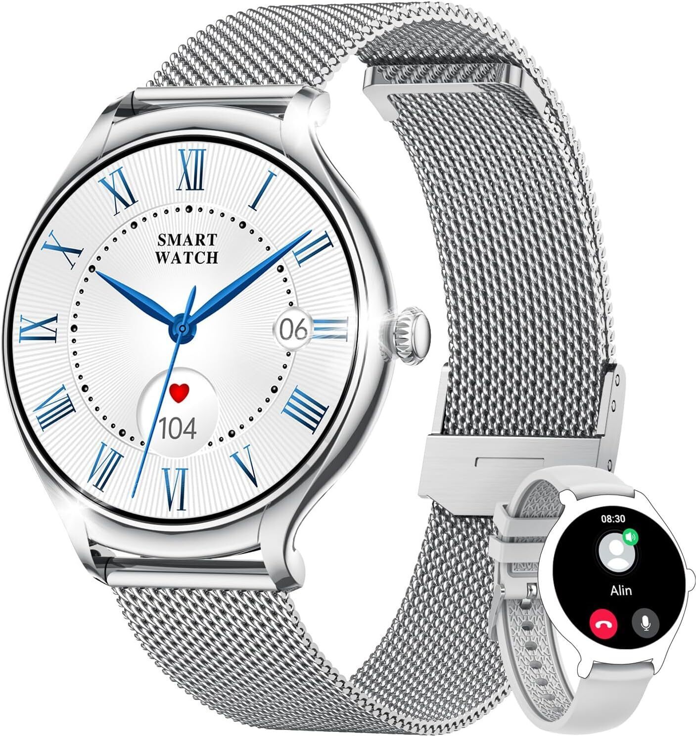 s funkciou telefónu :inteligentné hodinky s HD obrazovkou a monitorom srdcového tepu monitor spánku počítadlo kalórií športové hodinky IP67 vodotesný fitness tracker