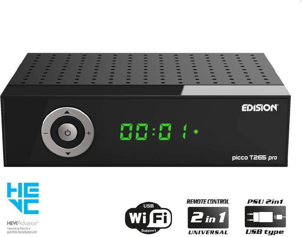 Edision Picco T265 pro DVB-T2/C terrestrischer + Kabel-Receiver 01-07-0030