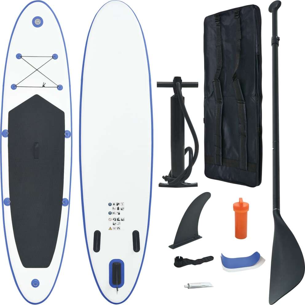 The Living Store Stand Up Paddle Board SUP Nafukovacia modrá a biela