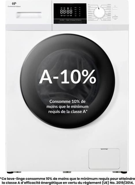 Frontlader-Waschmaschine - CONTINENTAL EDISON - CELL8140IW1 - 8 kg - Induktionsmotor - 60 cm - 1400 U/min - Weiß