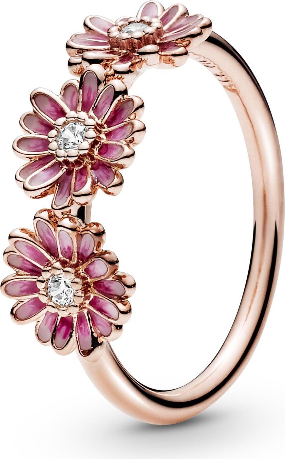 Pandora Pink Daisy Trio Ring 188792C01 Pierścionek damski,