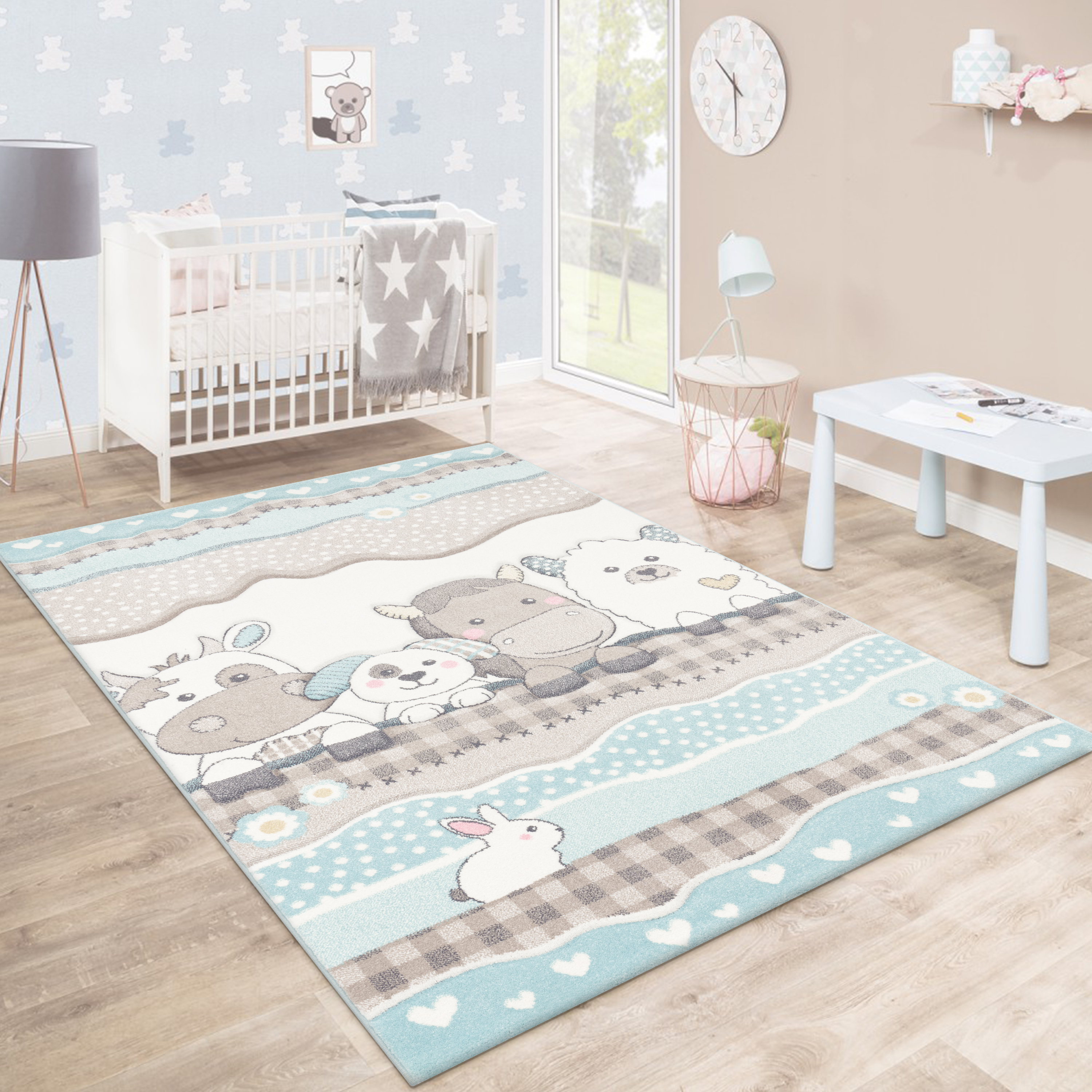 Kinderteppich Kinderzimmer Teppich Bär Wolken Wohnen & Einrichten Wohnaccessoires Teppiche Kinderteppiche 