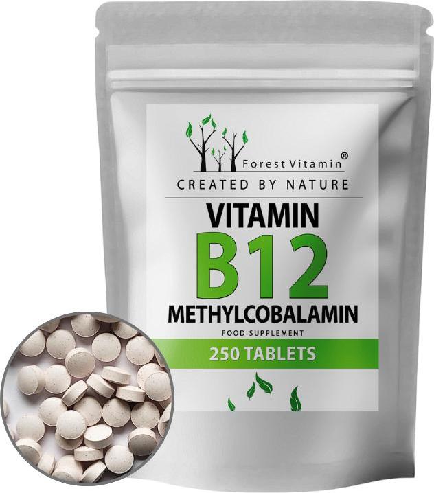 Vitamin B12 400 mcg - 250 Tabletten - Methylcobalamin - Vegan - Forest Vitamin