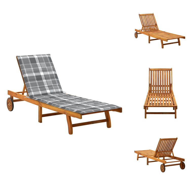 vidaXL Lehátko s vankúšom z masívneho dreva akácie - Lehátka