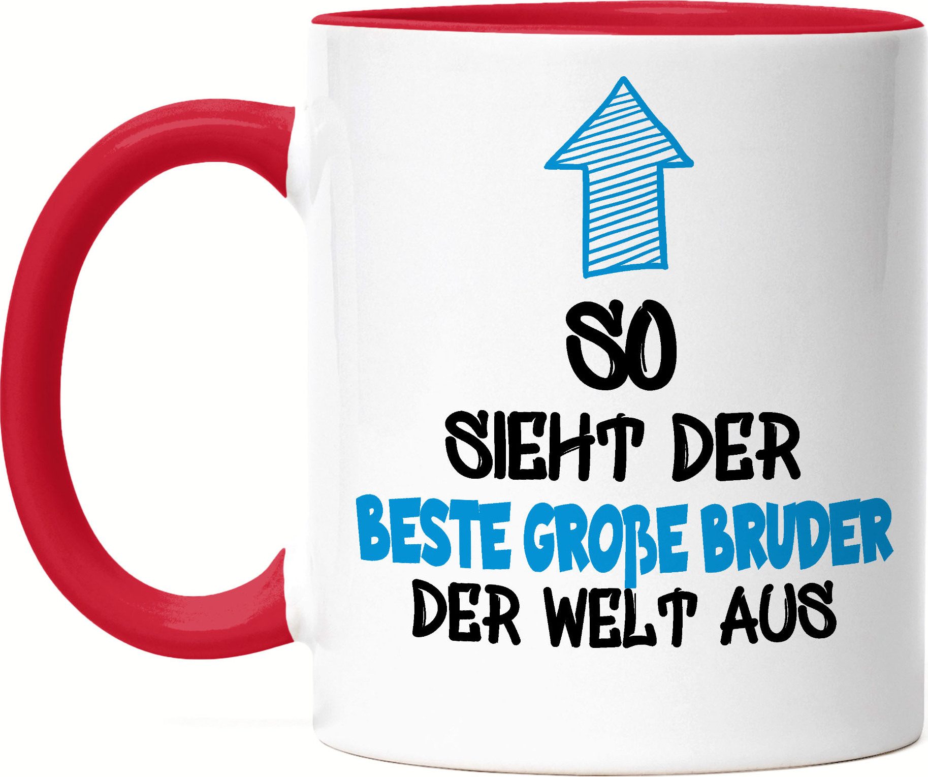 Hey!Print So sieht der beste Große Bruder der Welt aus Tasse Geschenk Geburt Ankündigung Baby Tasse Rot HP-253-T-Rot