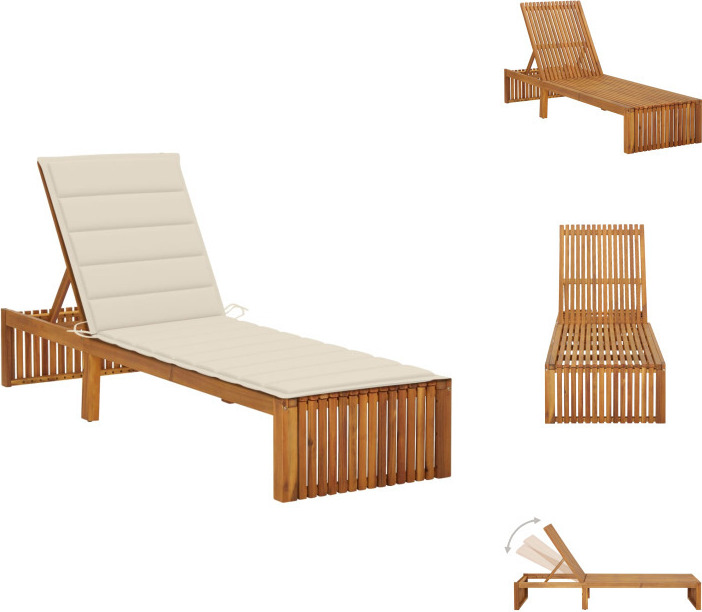 vidaXL Lehátko s vankúšom z masívneho dreva akácie - Lehátka