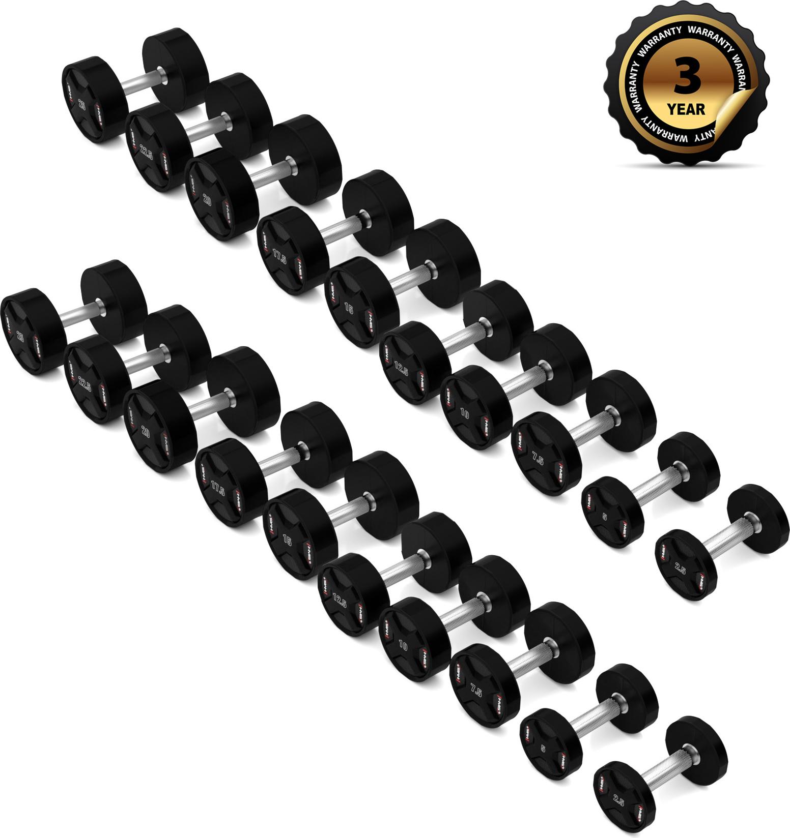 HPC SET POLYURETHANHANTELN 2 x 2,5 - 25 KG CPU (275 KG) HMS