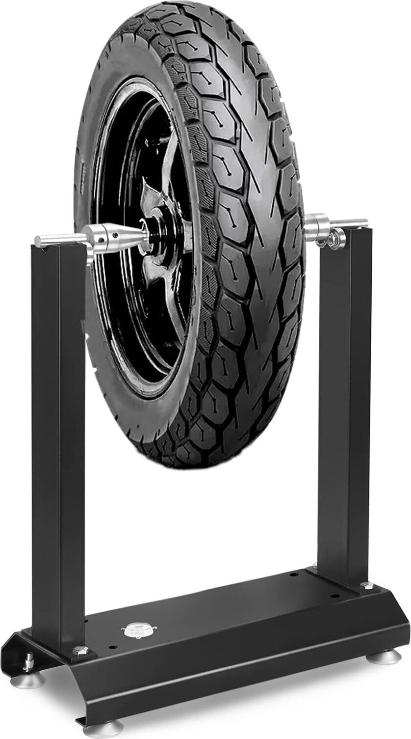 TWOLIIN Auswuchtgerät für Motorradräder, Motorradreifen-Auswuchtgerät Auswuchtbock Motorrad Auswuchtgerät, Radauswuchtmaschine mit Verstellbaren Kegeln, Felgen universell mit Wasserwaage