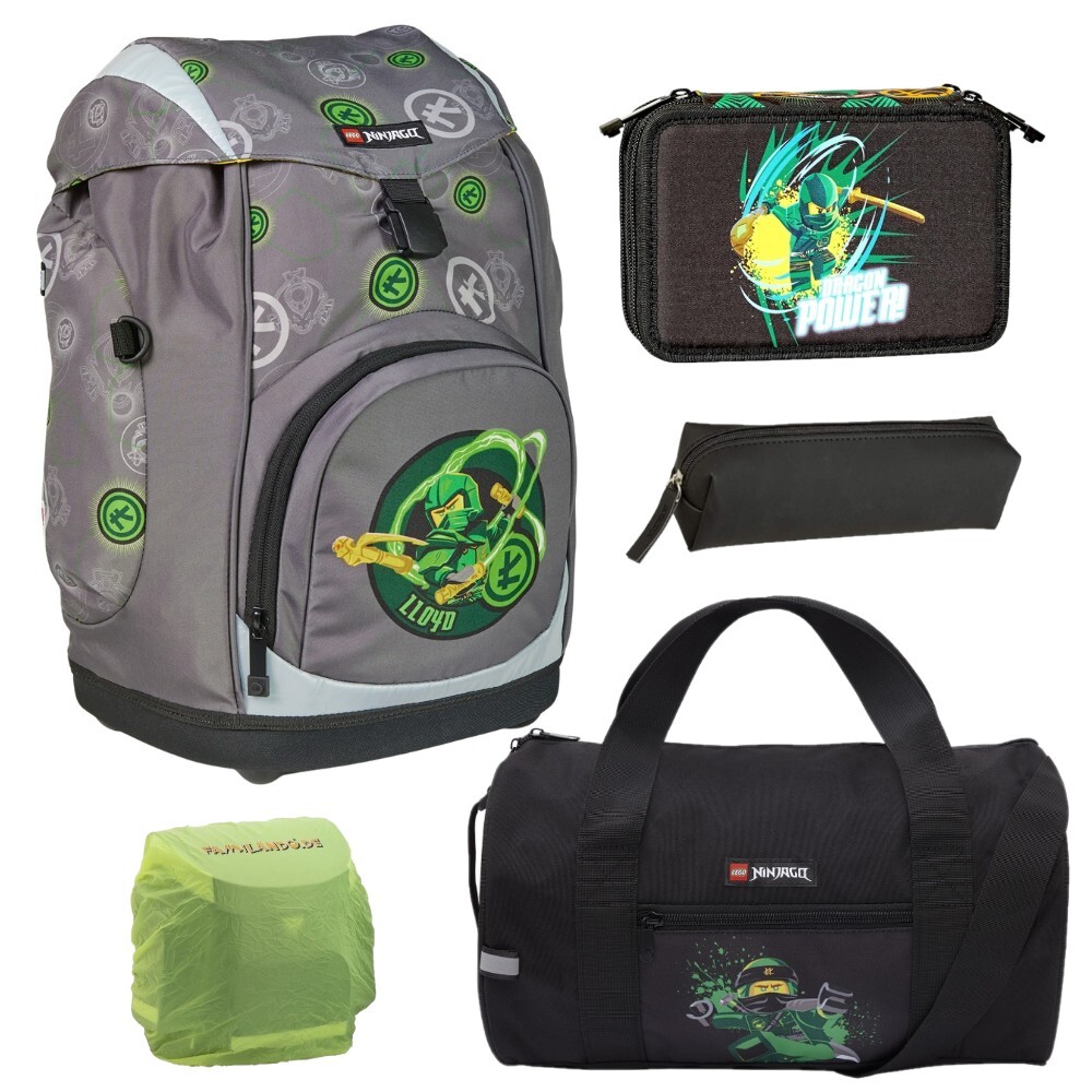 Lego Ninjago Schulranzen NIELSEN Schulrucksack Set 5-teilig mit Federmappe und Sporttasche