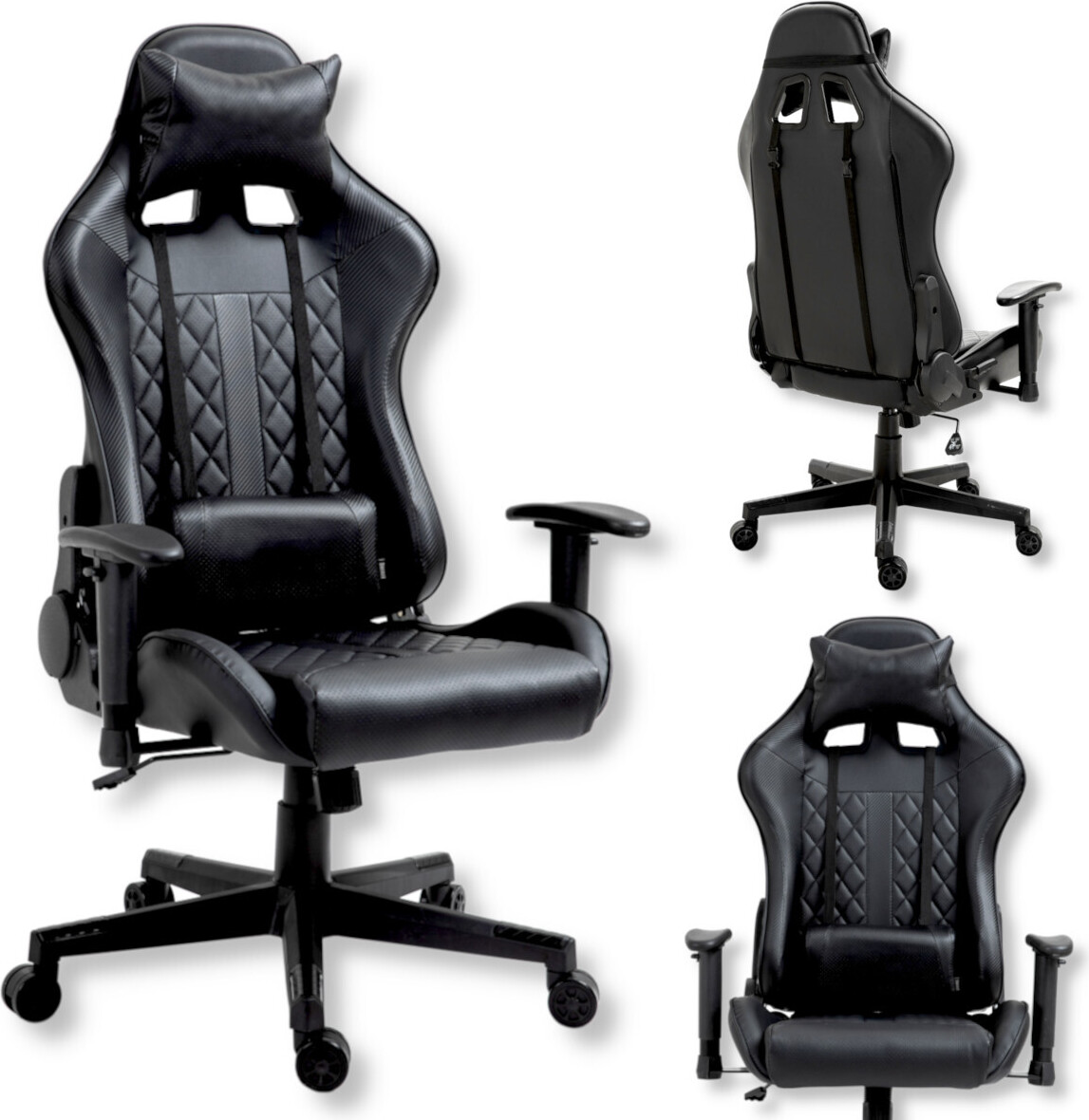 Herná stolička kancelárska stolička VIKING BLACK stolová stolička otočná ergonomická