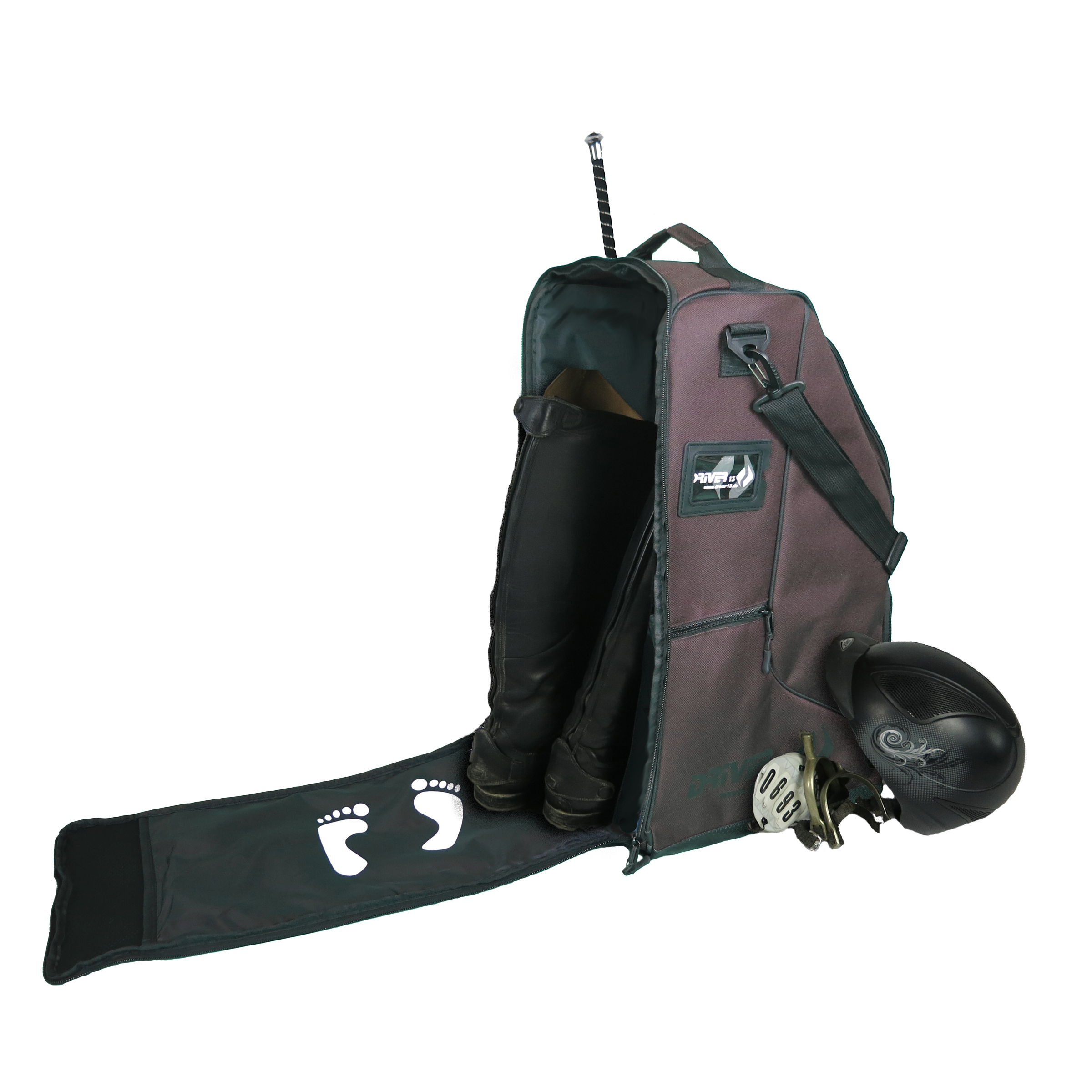 Driver13 Reitstiefelrucksack/Reitstiefeltasche/Stiefeletten Taschen Deluxe mit Helmfach für Reitstiefel in vielen Farben AR-10106