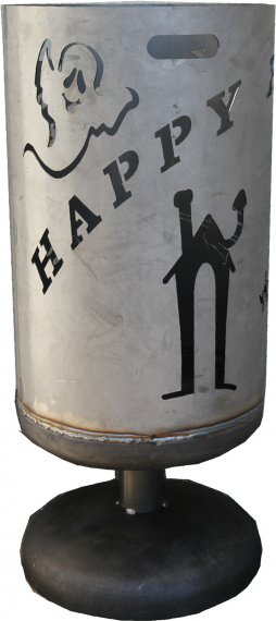 OEM Feuertonne Feuerschale Feuersäule Motiv Geist Ø 40 x H 80 cm Halloween FTGEIST80