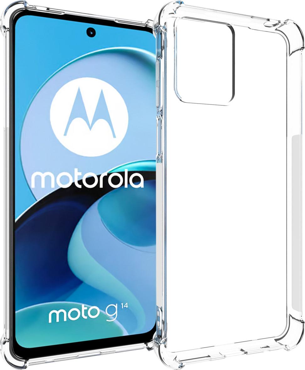 RonRun Cover Motorola Moto G14 4G, Antiurto 360 Gradi Full Case con Protezione per Schermo Incorporata, Trasparente Rugged TPU Bumper Doppia Protettiva Case Viola chiaro