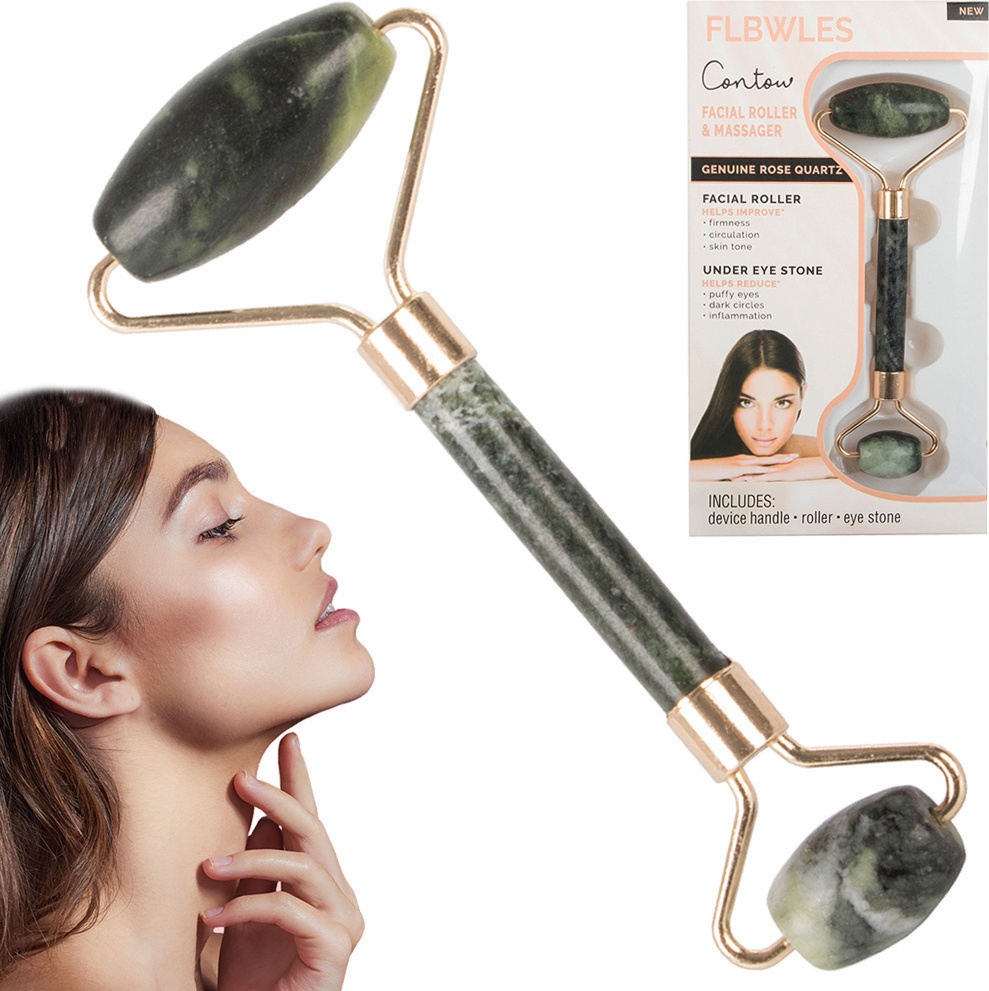 Verk Jade Massagebürste Gesichtsmassage Massageroller Gesichtsbürste, Größe:UNIVERSAL, Farbe:Grün VRK-24364-universal