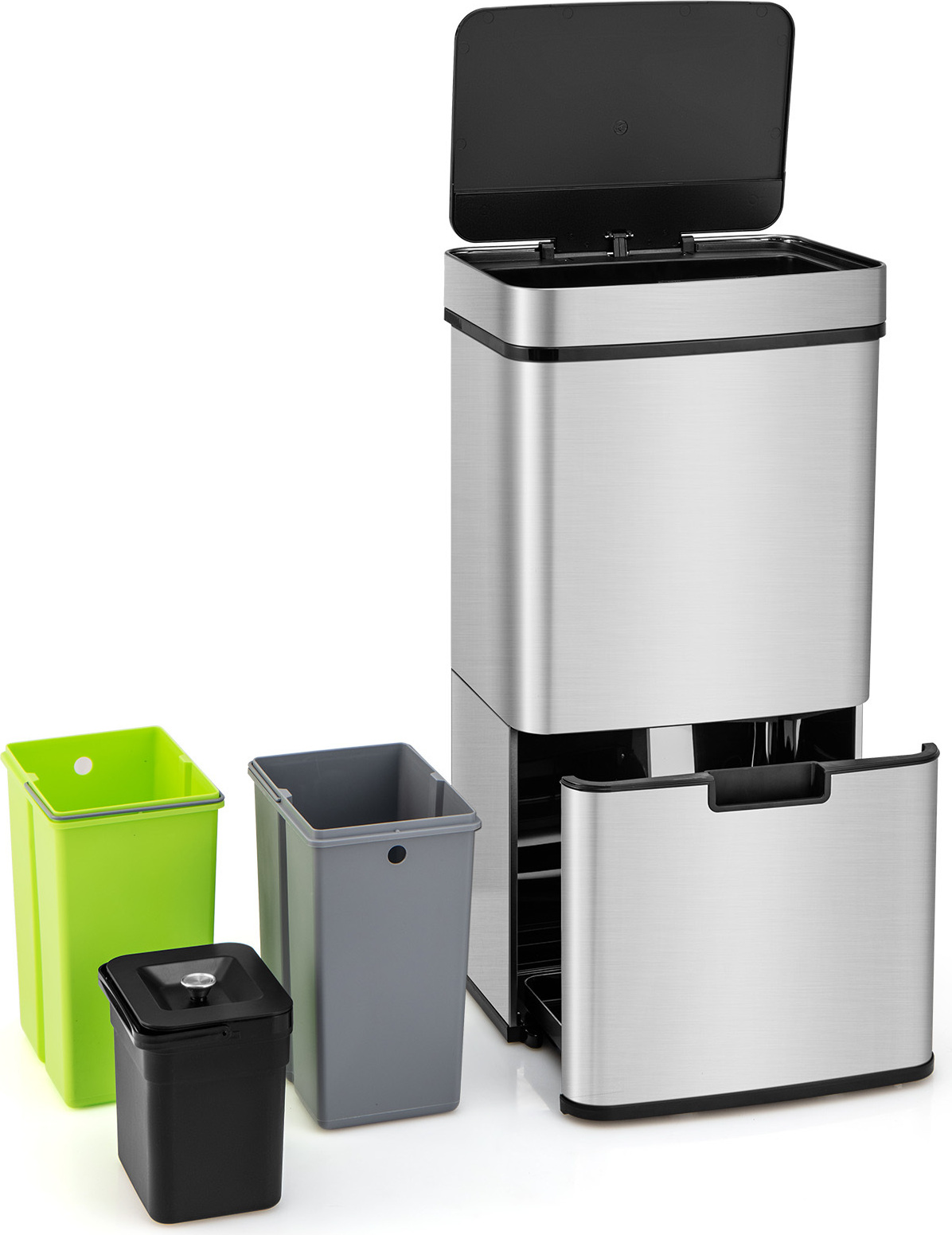 YourCasa® Biomülleimer Küche 5L - Geruchsdichter Bio Mülleimer Mit Deckel & Knopfdruck