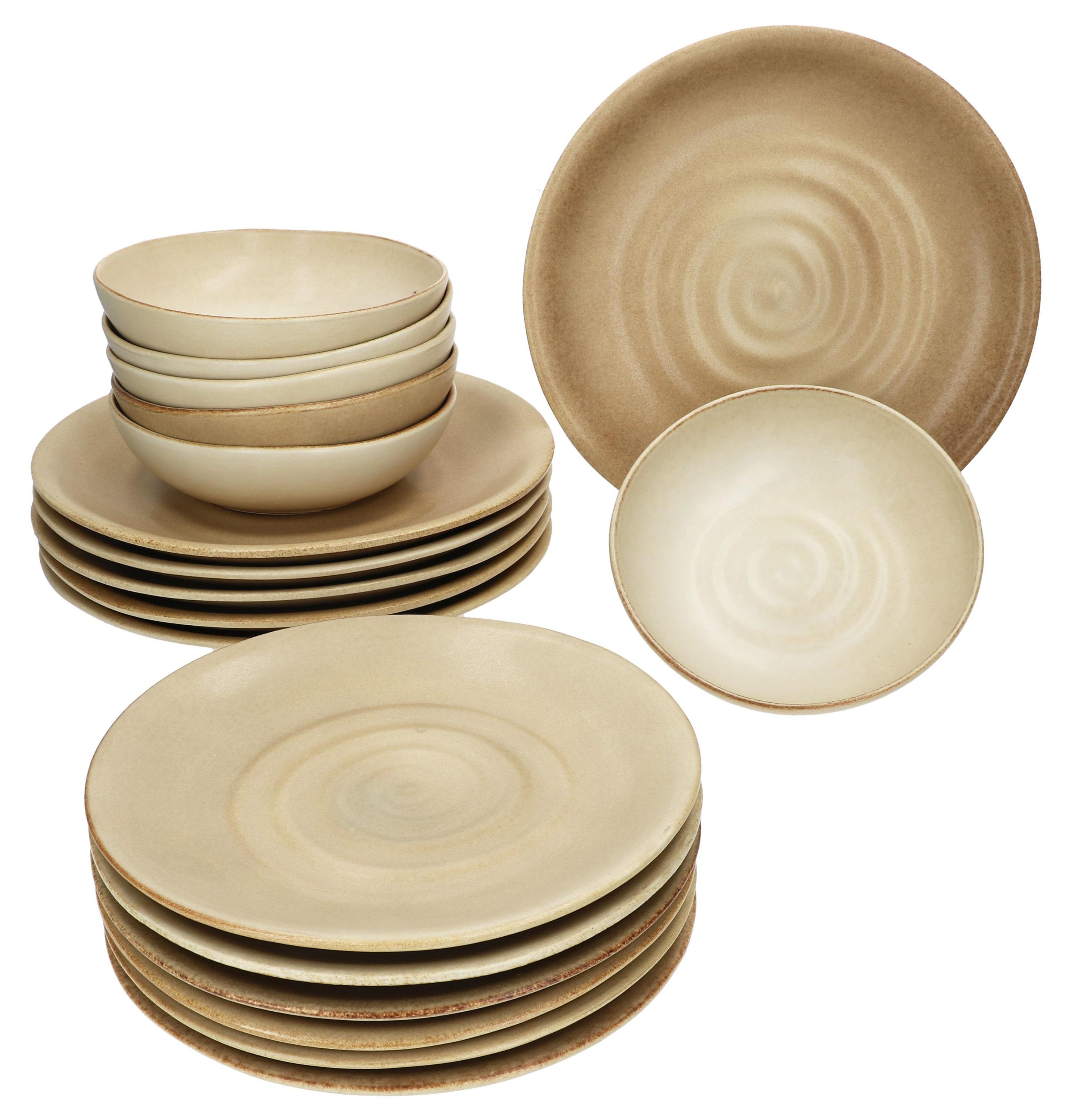 MamboCat CLAY BEIGE 18tlg Tellerset beige Essteller Suppenteller Kuchenteller