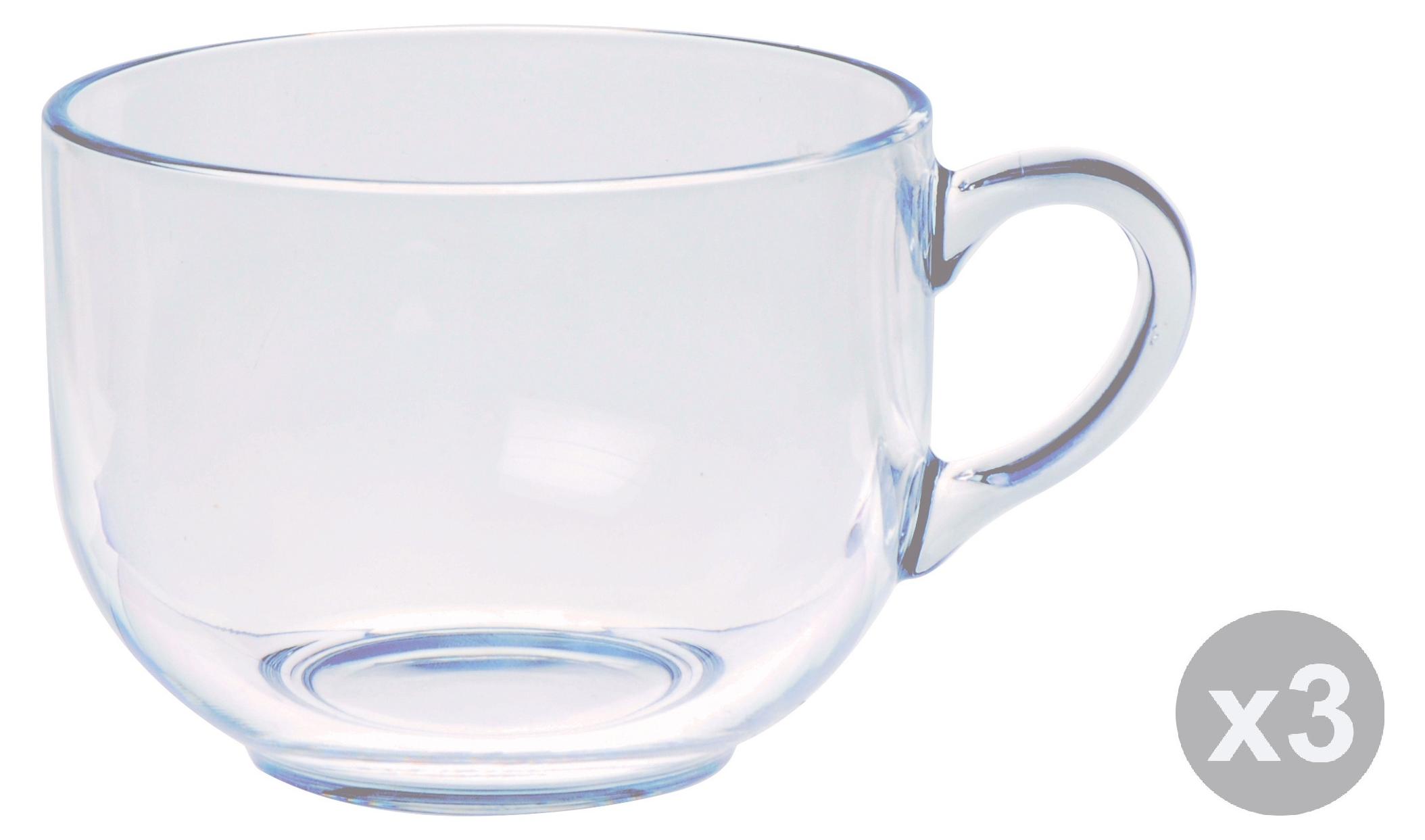 Set 6 Tazze Jumbo Essential Excelsa In Vetro Borosilicato, Trasparenti, 500 Ml, Lavabili In Microonde E Lavastoviglie