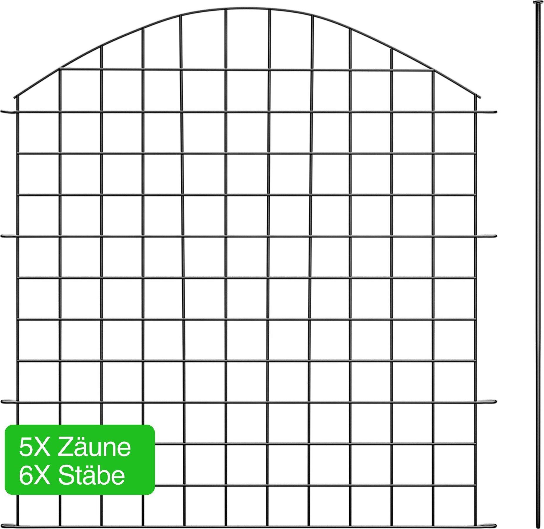 New Habitat NewHabitat | 5x Teichzaun Steckzaun aus Metall Anthrazit